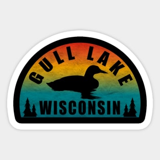 Gull Lake Northern Wisconsin Sunset Loon Sticker